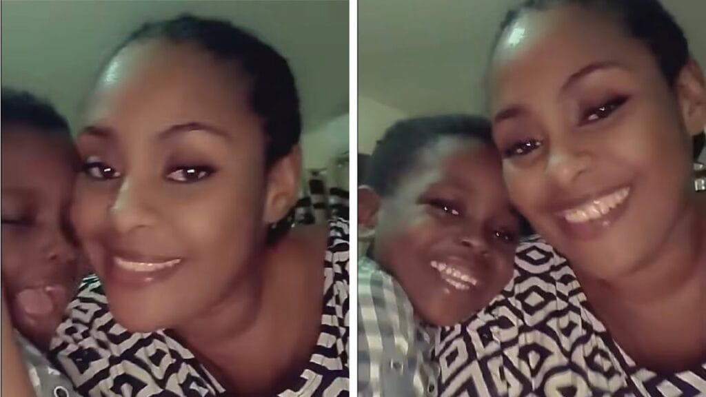 Arrêt sur image : La belle complicité entre l&rsquo;actrice Adja et son fils