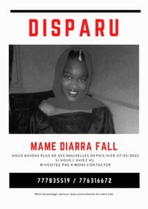Yeumbeul: Mame Diarra Fall (24 ans) disparaît et laisse un message troublant, « hier, quelqu’un m’a… »