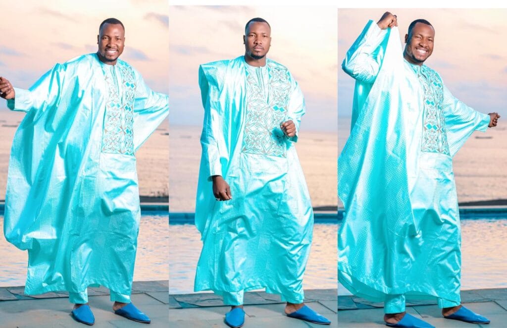 (3 photos) : Charles de la série Karma impose son élégance et sa classe dans son grand boubou