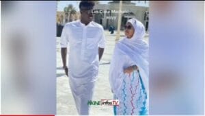 (Photos) – Grande mosquée de Touba : Marie Louise épanouie avec son mari, Pape Abou Cissé