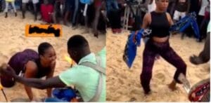 Sabar à la plage : Avec un « riith » à la perfection,  cette fille fait bouger mer ! Regardez !