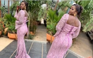 (Photos): Bien maquillée et coiffée, l&rsquo;aminatrice Sophia sublime dans sa robe