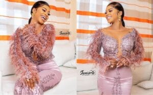 Tabaski 2022 : Coiffure simple, make up soft, Marichou très coquette dans sa tenue