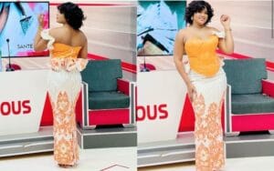(Photos): Taille basse décolletée à la poitrine,  Jeanne met en valeur sa forme