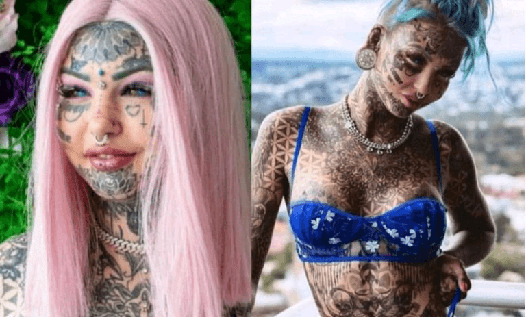 Un mannequin se fait tatouer le corps entier jusqu’à ses globes oculaires