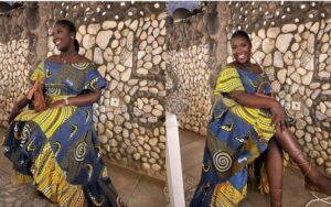 (Vidéo): L&rsquo;actrice Amina de la série Dérapages très stylée dans sa robe wax