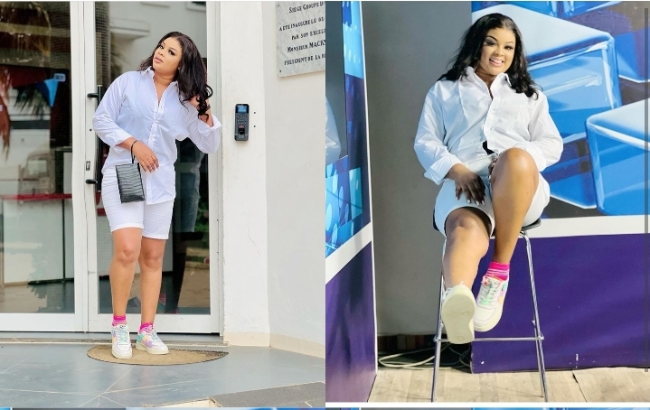 (Photos): En short et chemise blanche, Jeanne très mignonne en été