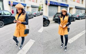 (Photos): Sans make-up, Esther Ndiaye très fashion se promène dans les rues d&rsquo;Europe