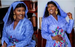 (Photos): En basin bleu, Abiba, la baby star, répond à tous les critères d&rsquo;une djongoma