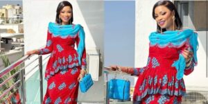 (Photos): Bien maquillée et coiffée, Mbathio Ndiaye belle en tenue tradi