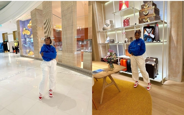 (Photos) – Aadjah Everywhere : La tik tokkeuse croise bleute le blanc