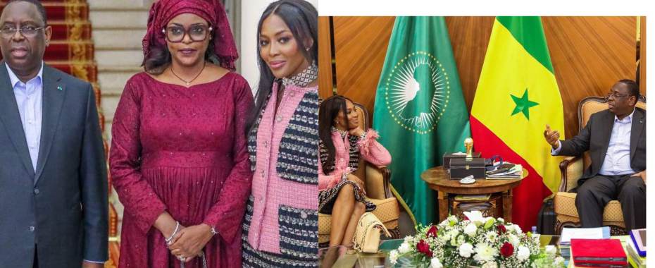 (08 photos) : Reçue au Palais, Naomi Campbell montre sa complicité avec Macky Sall et la Première Dame