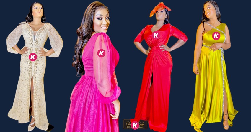 Adja Astou boucle l&rsquo;année 2022 avec 4 robes ultra glamour, la toile sublimée. Regardez !