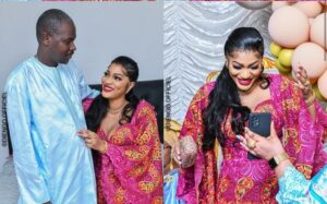 (Photos) – Néné Aïcha : Admirez le beau sagnsé de la journaliste au baptême de sa fille