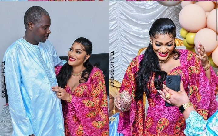(Photos) – Néné Aïcha : Admirez le beau sagnsé de la journaliste au baptême de sa fille
