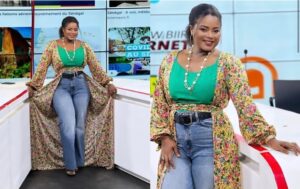 (Photos): Jean rempli, teint métissé, Merry Bèye Diouf rayonne sur le plateau de la TFM