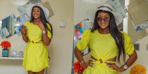 (02 photos) : Cathy Virginie so fresh en robe jaune