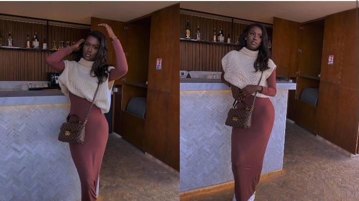 (Photos) – En marron et beige, Virginie « Karma » dévoile son look d&rsquo;hiver