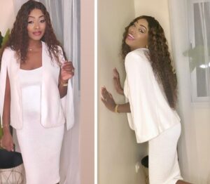(Photos): Bijou Ndiaye de la TFm dévoile sa taille fine dans une robe blanche