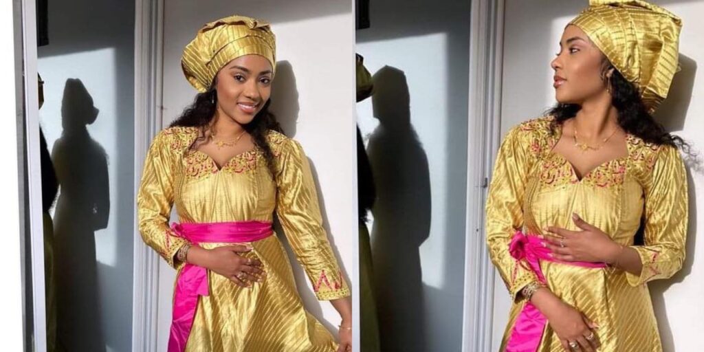 (04 photos) – Appel Layènes : Racky Aidara zappe le dress code blanc et s&rsquo;enrobe en jaune