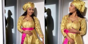 (04 photos) – Appel Layènes : Racky Aidara zappe le dress code blanc et s&rsquo;enrobe en jaune
