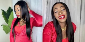 (08 Photos) – Bijou Ndiaye Tfm pétille dans une robe rouge à couper le souffle