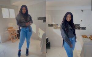 (Photos): Attirante en jean, Mia Guisse charme la toile