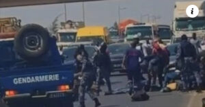 Urgent: Grave accident un véhicule de la gendarmerie s’est renversé