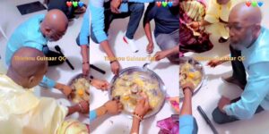 (Vidéo)- Assis par terre, Bouba Ndour déguste son bon « Thiébou guinar » avec le personnel de la Tfm