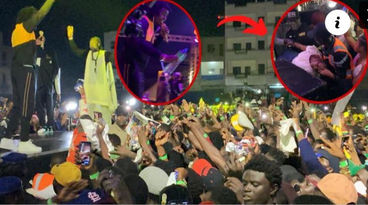 (Vidéo) – Concert à Keur Massar: Waly Seck sauve la vie d&rsquo;une fan tombée en pleine foule.