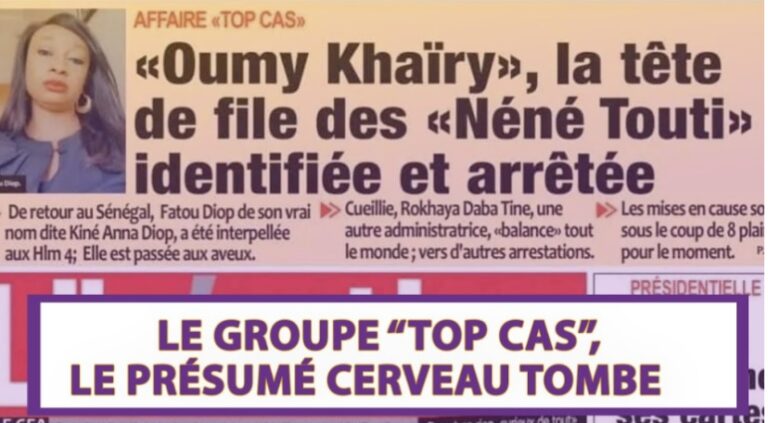 Affaire du Groupe « Top Cas »: Une bonne nouvelle pour les « Néné Touti ».