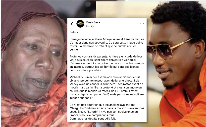 La maladie de Khar Mbaye Madiaga divulguée: Mass Seck déplore et dénonce l’attitude de ses proches