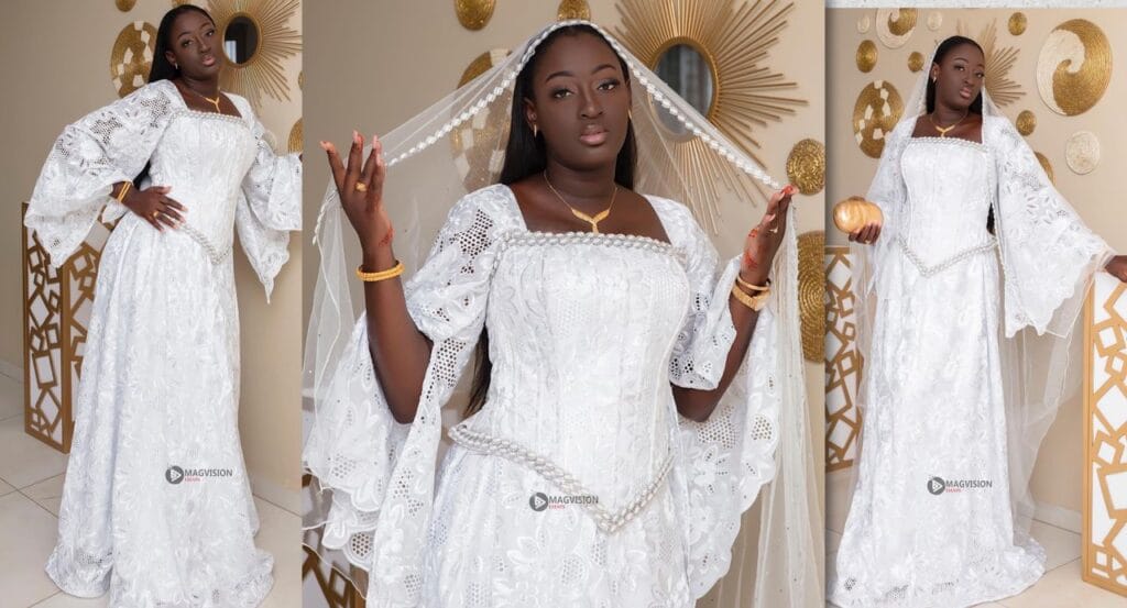 Raillée pour sa tenue de mariage : Cathy «Arrêt Mère Thiaba», réagit : «Sama tailleur bi…»
