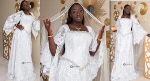 Raillée pour sa tenue de mariage : Cathy «Arrêt Mère Thiaba», réagit : «Sama tailleur bi…»