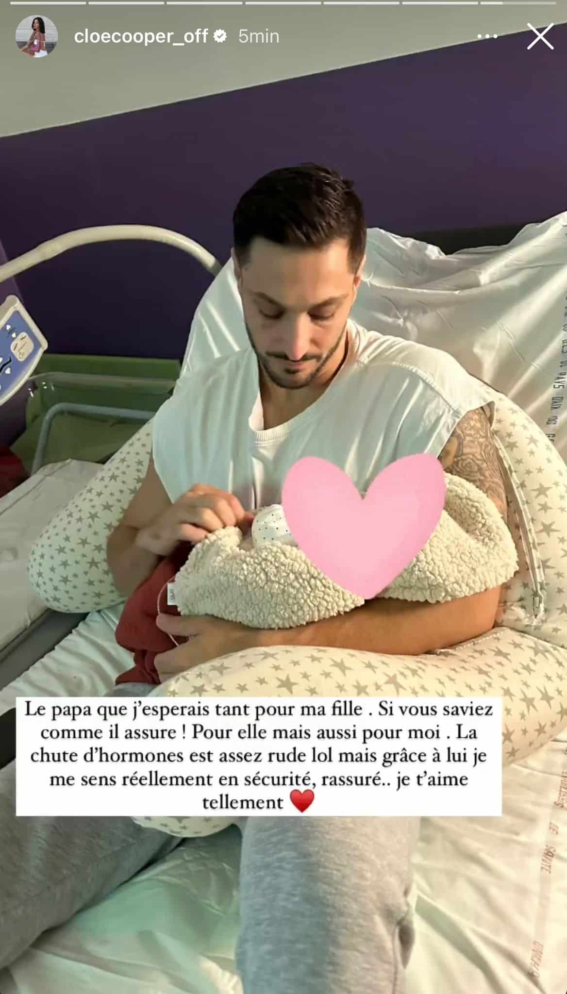Photo : Cloé Cooper, maman comblée et amoureuse : déclaration touchante après la naissance de sa fille