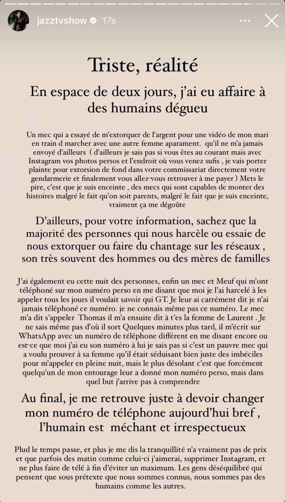 (3) Photos - Harcèlement incessant : Jazz Correia envisage de se retirer des réseaux sociaux