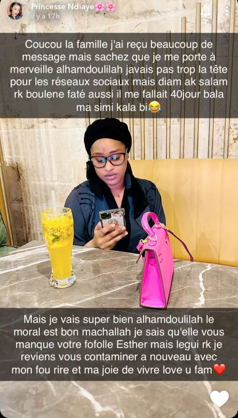 Disparue de la toile, Esther Ndiaye rassure ses fans