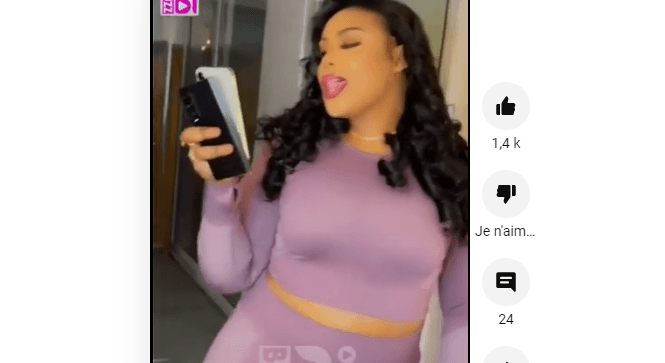 (Vidéo) : Amina Poté en crop top mauve très moulante