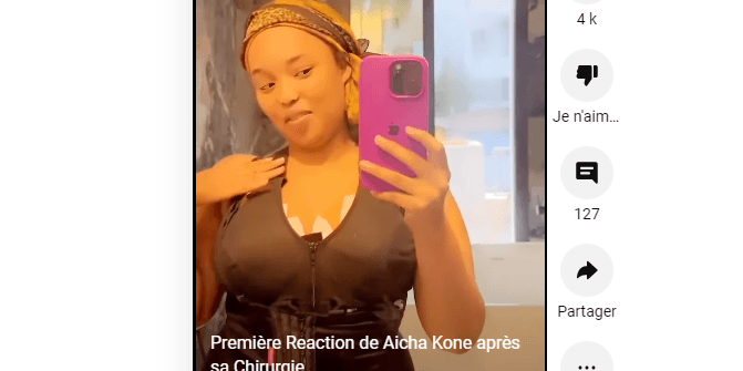 (Vidéo)- Réduction mammaire – Satisfaite, Aicha Koné apparait avec ses nouveaux $eins