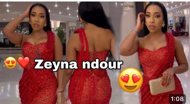 (Vidéo)- Zeyna Ndour moule sa silhouette dans une robe rouge