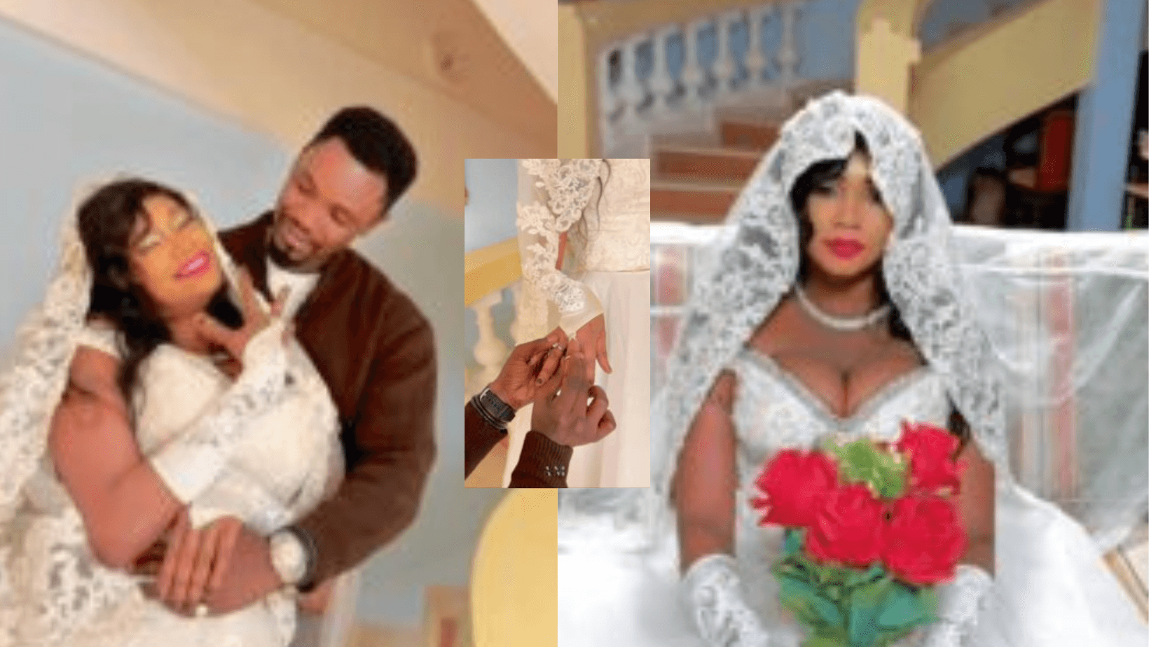 Saint-Valentin : Lady Mounass sensuɇlle dans une robe de mariée au coté de Malal