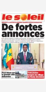 Une des journaux du vendredi 05 avril 2024