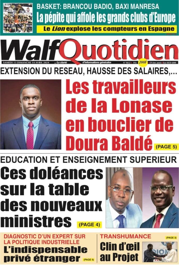Découvrez les Unes des journaux sénégalais du samedi 13 avril 2024