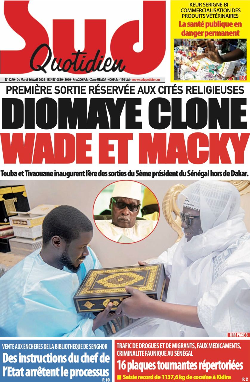Découvrez les Unes des journaux sénégalais du mardi 16 avril 2024