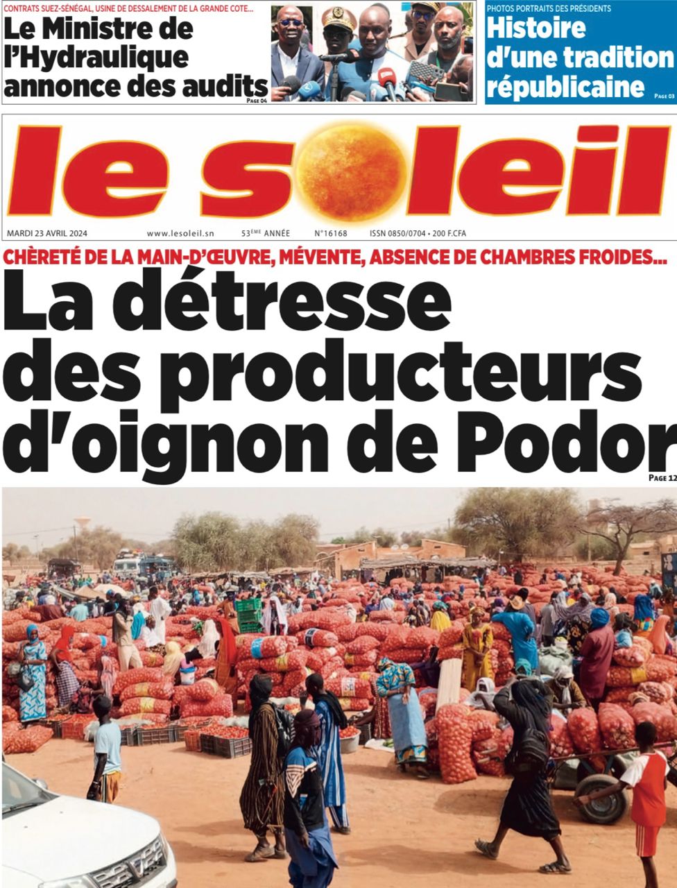 Découvrez les Unes des journaux sénégalais du mardi 23 avril 2024