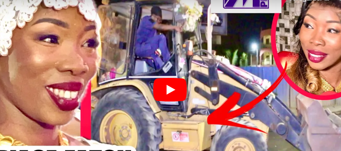 (Vidéo) : Fatou Woré débarque en bulldozer à son mariage et fait jaser la toile