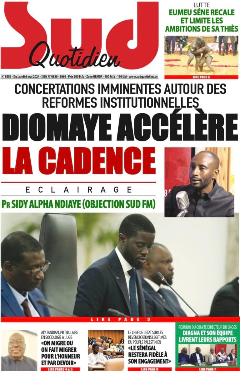 Découvrez les Unes des journaux Sénégalais du lundi 06 mai 2024