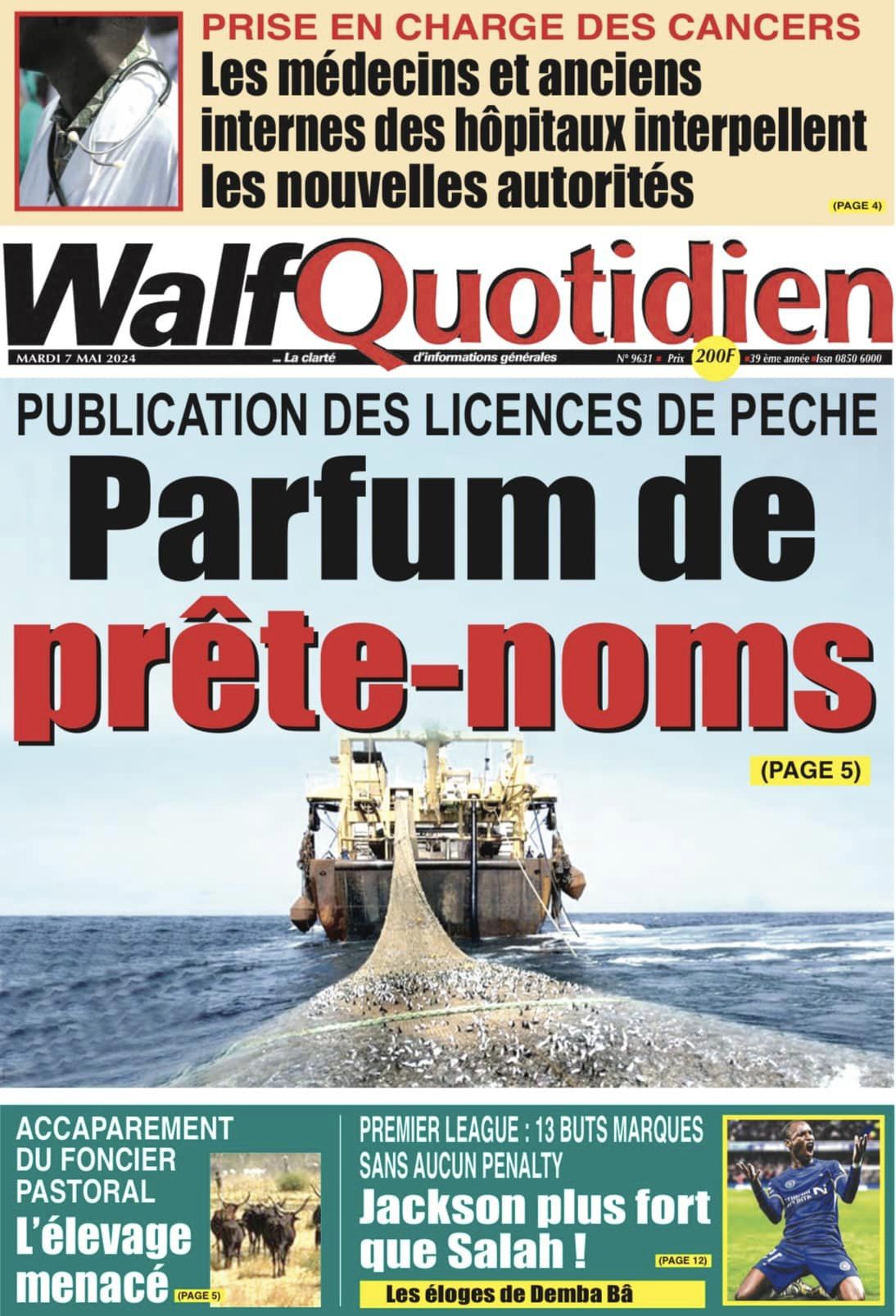 Découvrez les Unes des journaux Sénégalais du mardi 07 mai 2024