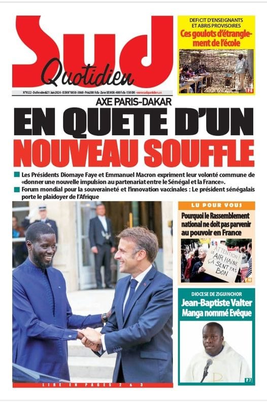 Découvrez les Unes des journaux sénégalais du vendredi 21 juin 2024