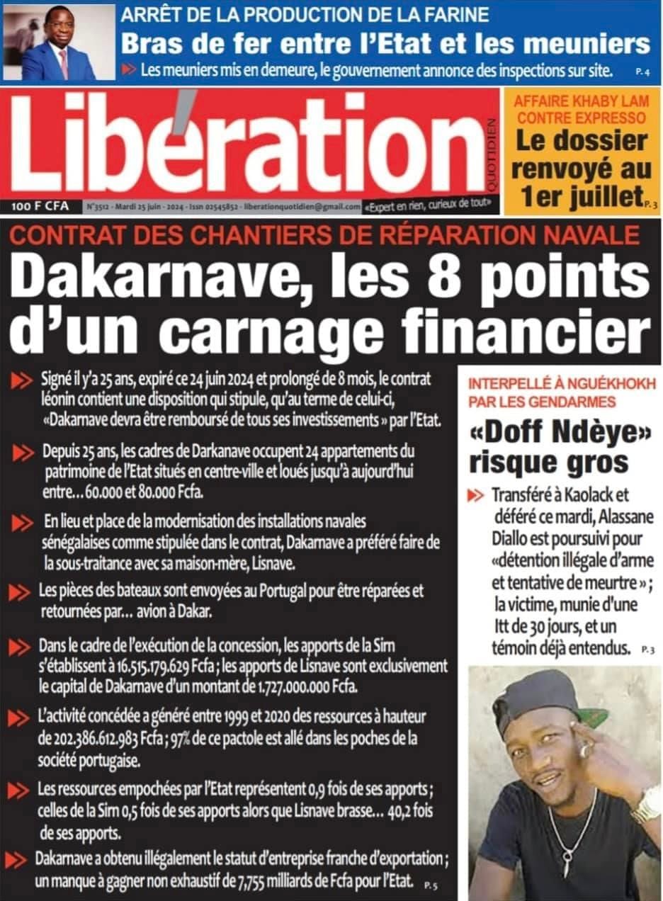 Découvrez les Unes des journaux sénégalais du mardi 25 juin 2024